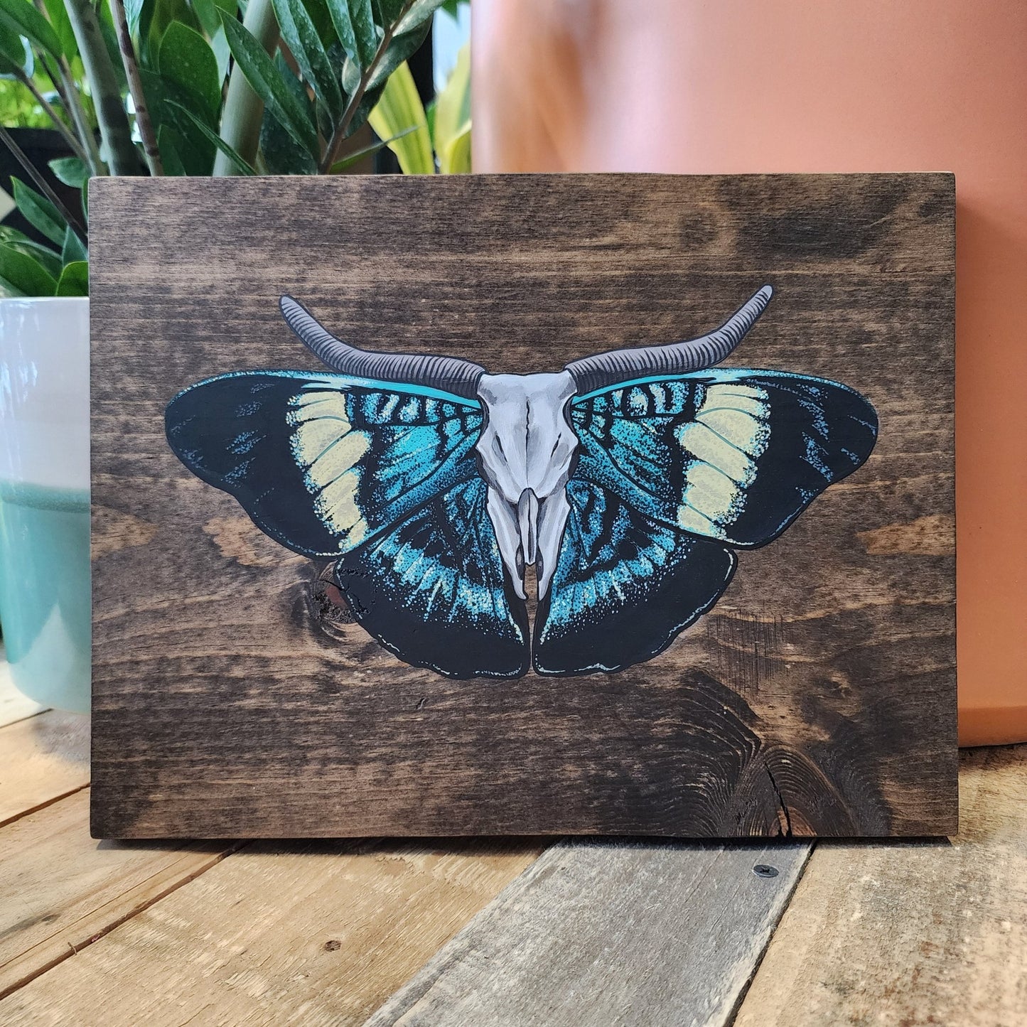 Blue Prola Beauty Moth Original Painting - Eccentric Garden