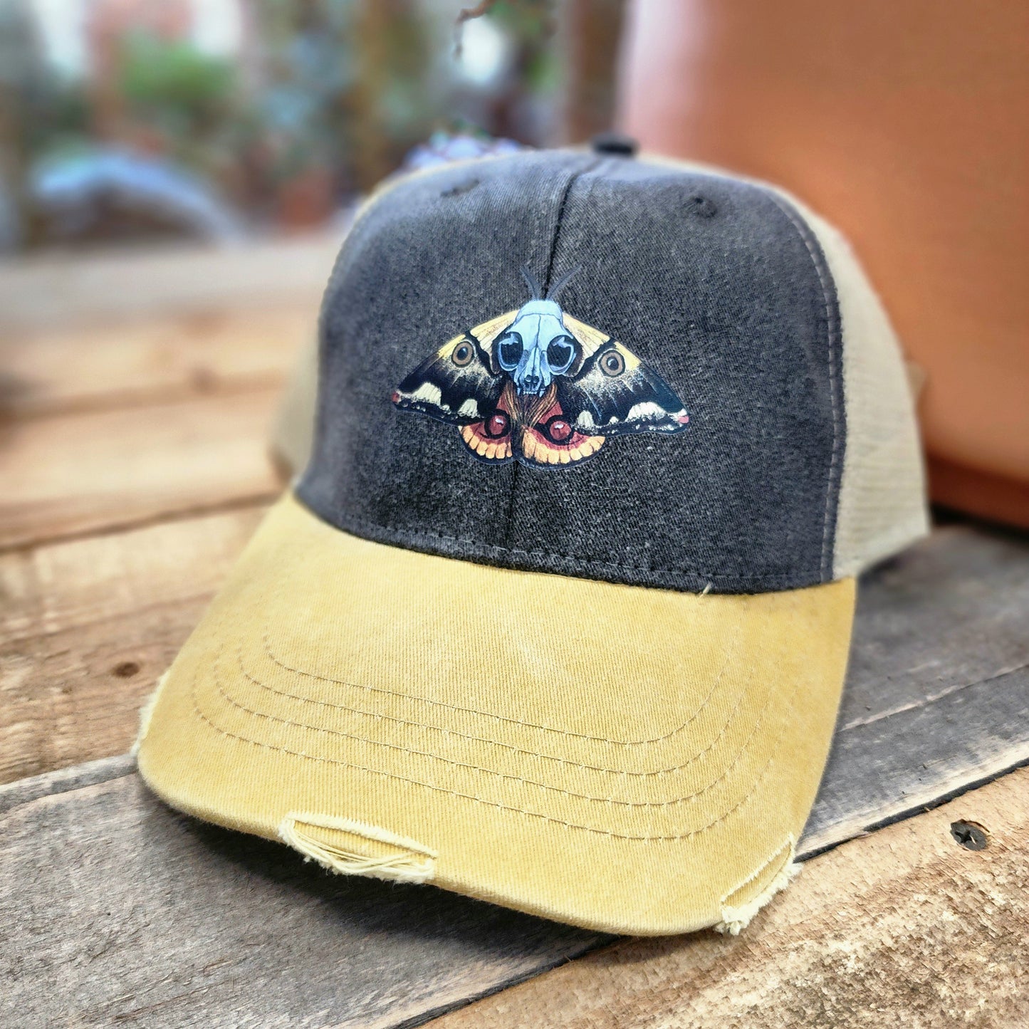 Saturniid Moth Distressed Ball Cap