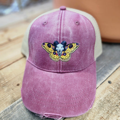 Tussar Silk Moth Distressed Ball Cap