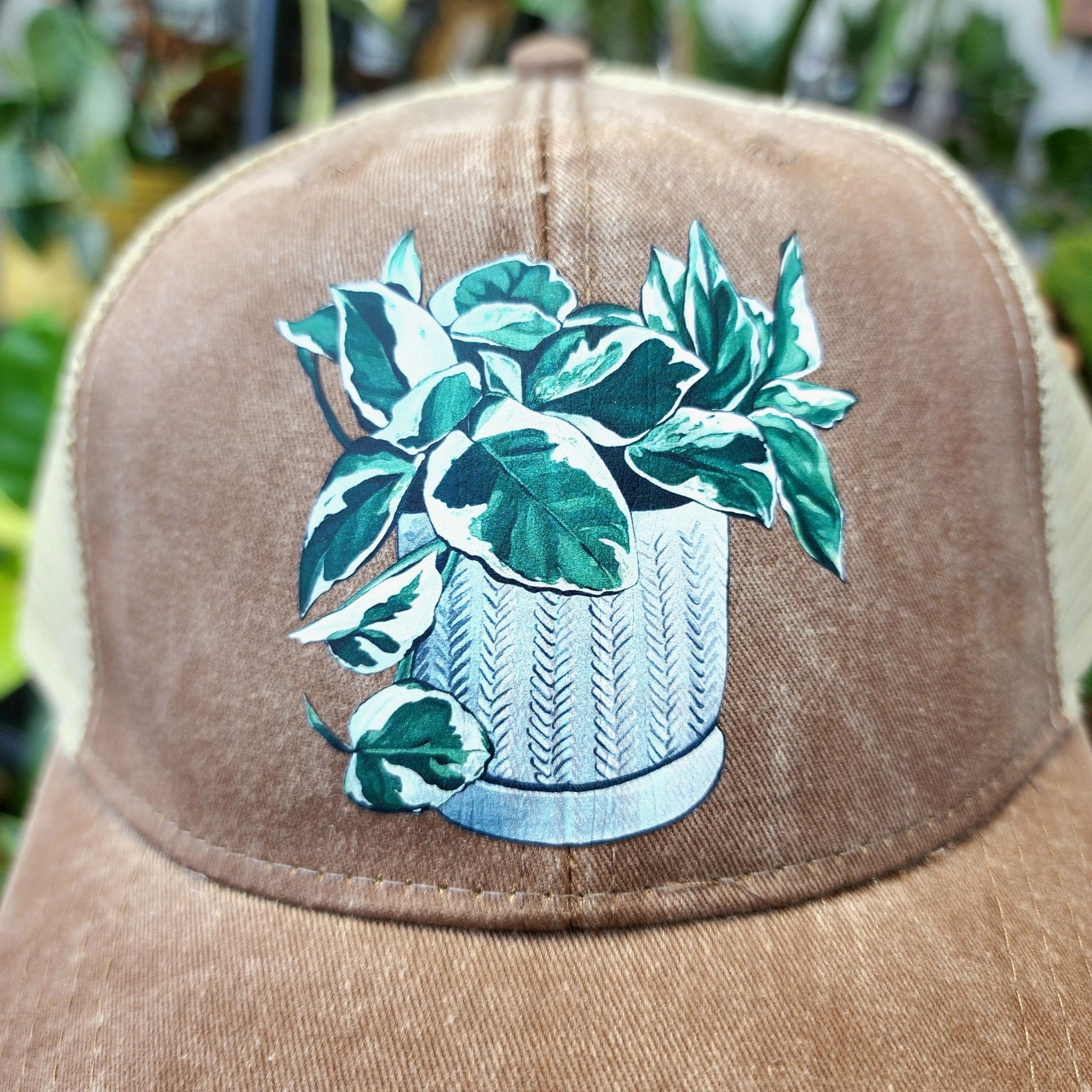 Pearls n Jade Distressed Ball Cap - Eccentric Garden